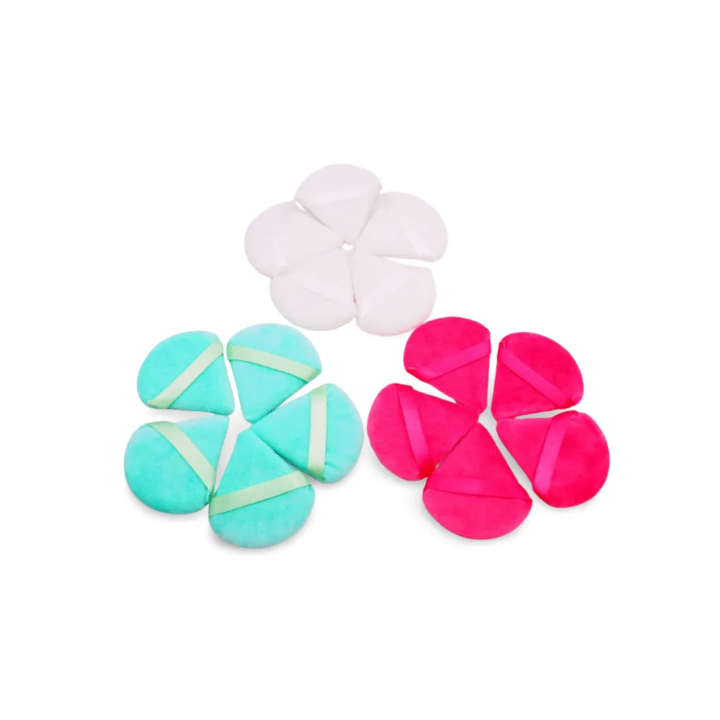 GLADKING 15 Pieces Multi Color Soft Velour Triangle Powder Puffs for Loose Powder