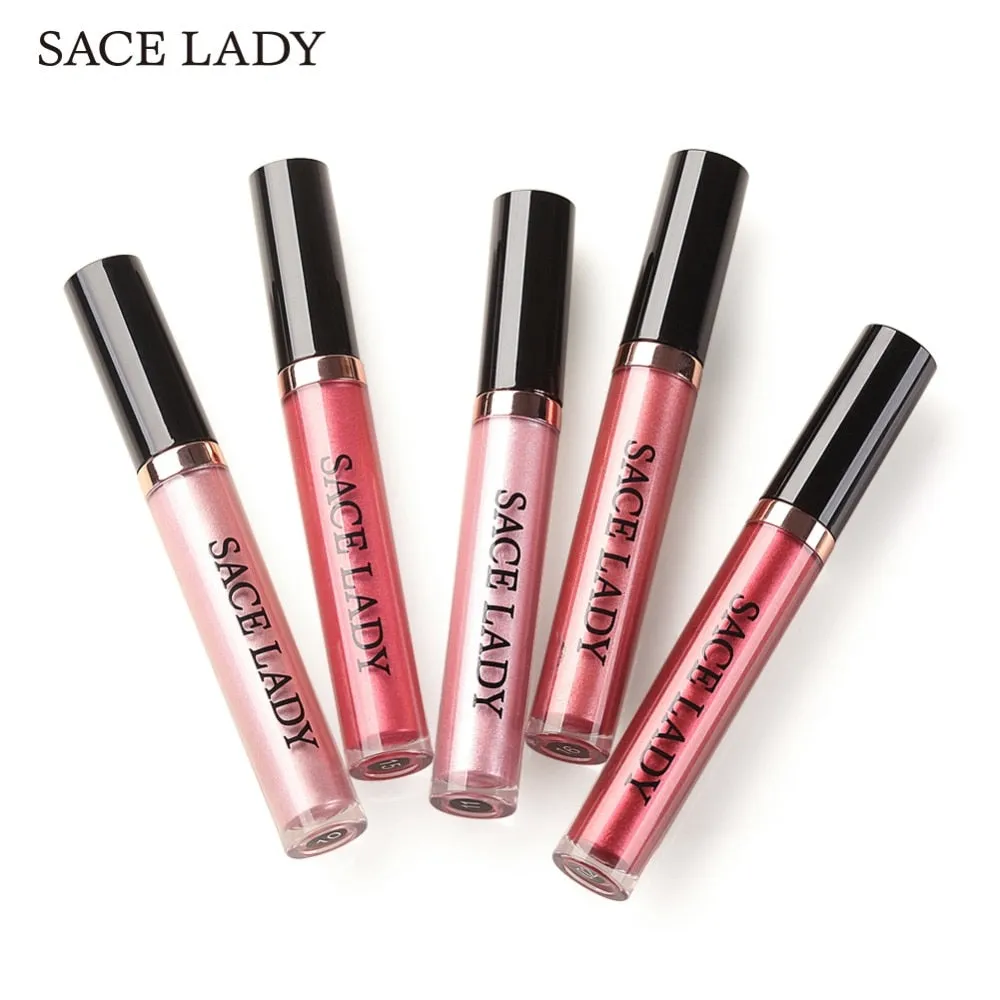 Glitter Lipstick Liquid Makeup Waterproof Metallic Long-lasting Shimmer