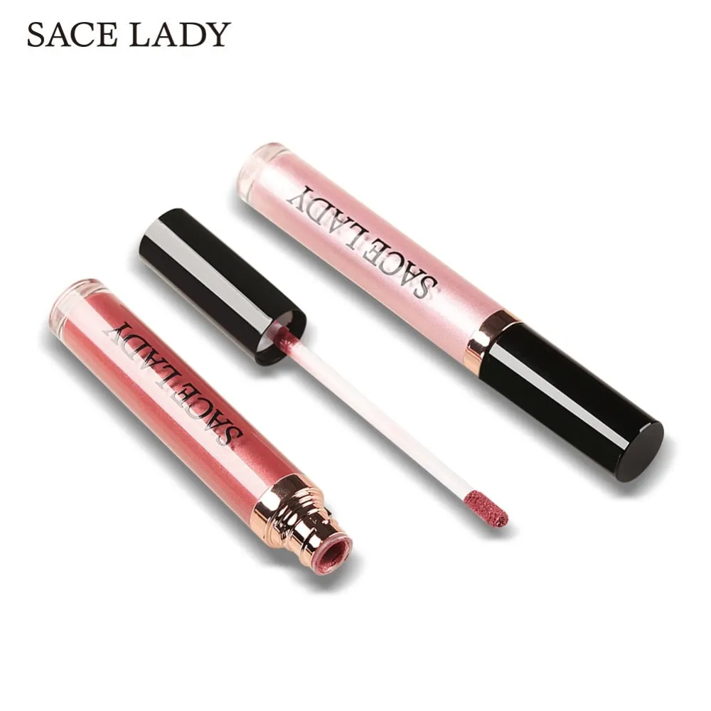 Glitter Lipstick Liquid Makeup Waterproof Metallic Long-lasting Shimmer