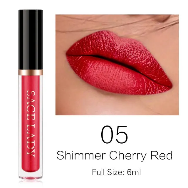 Glitter Lipstick Liquid Makeup Waterproof Metallic Long-lasting Shimmer