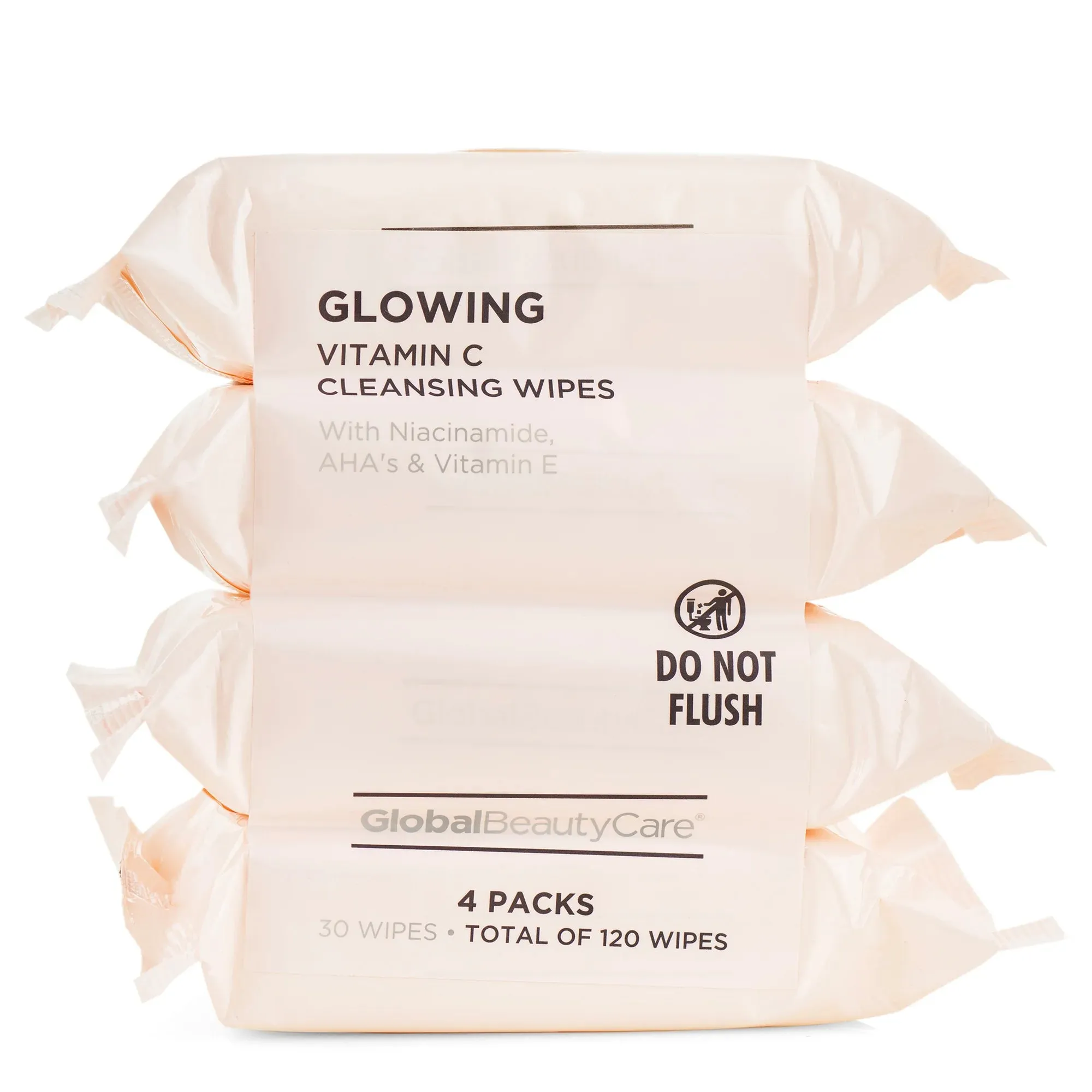 Global Beauty Care Makeup Cleansing Wipes Vitamin C Extract 4pk 120 Wipes
