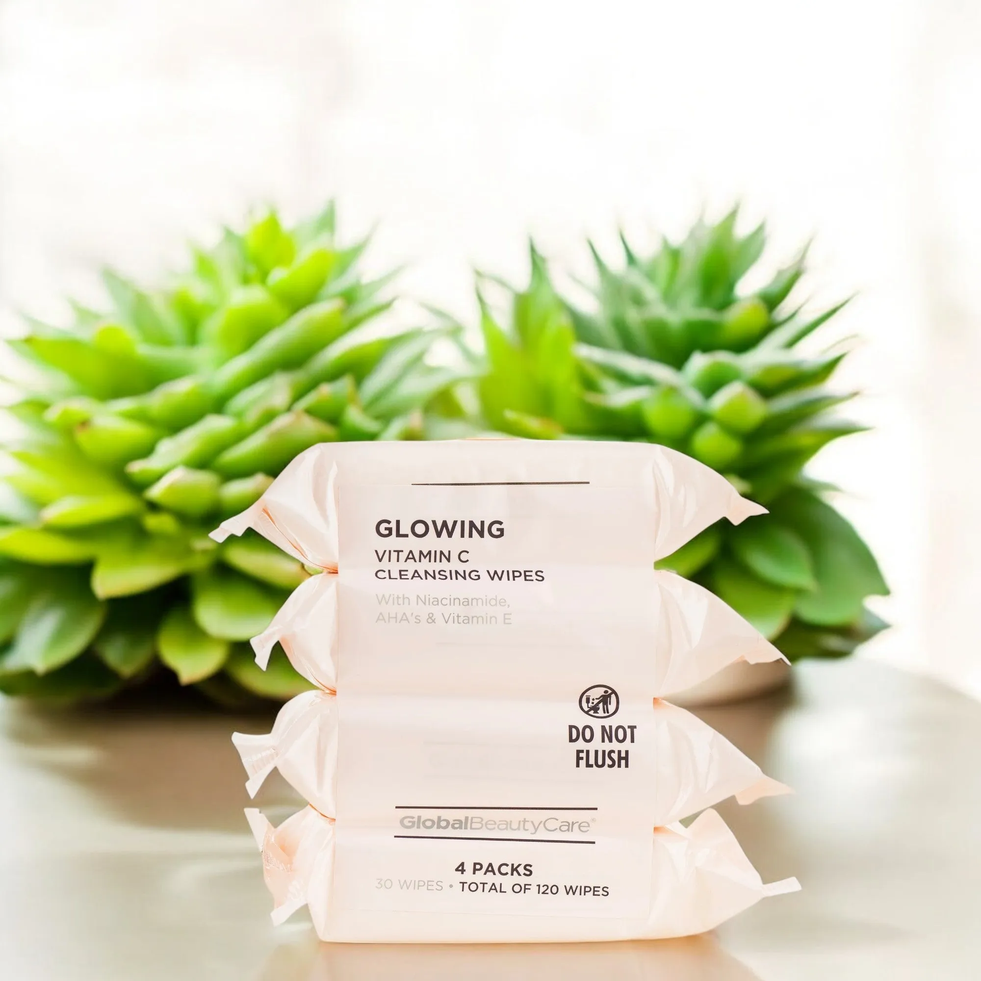 Global Beauty Care Makeup Cleansing Wipes Vitamin C Extract 4pk 120 Wipes