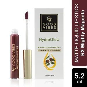 Good Vibes HydraGlow Matte Liquid Lipstick | Jojoba & Vitamin E| Mighty Magenta (R2) - (5.2ml)