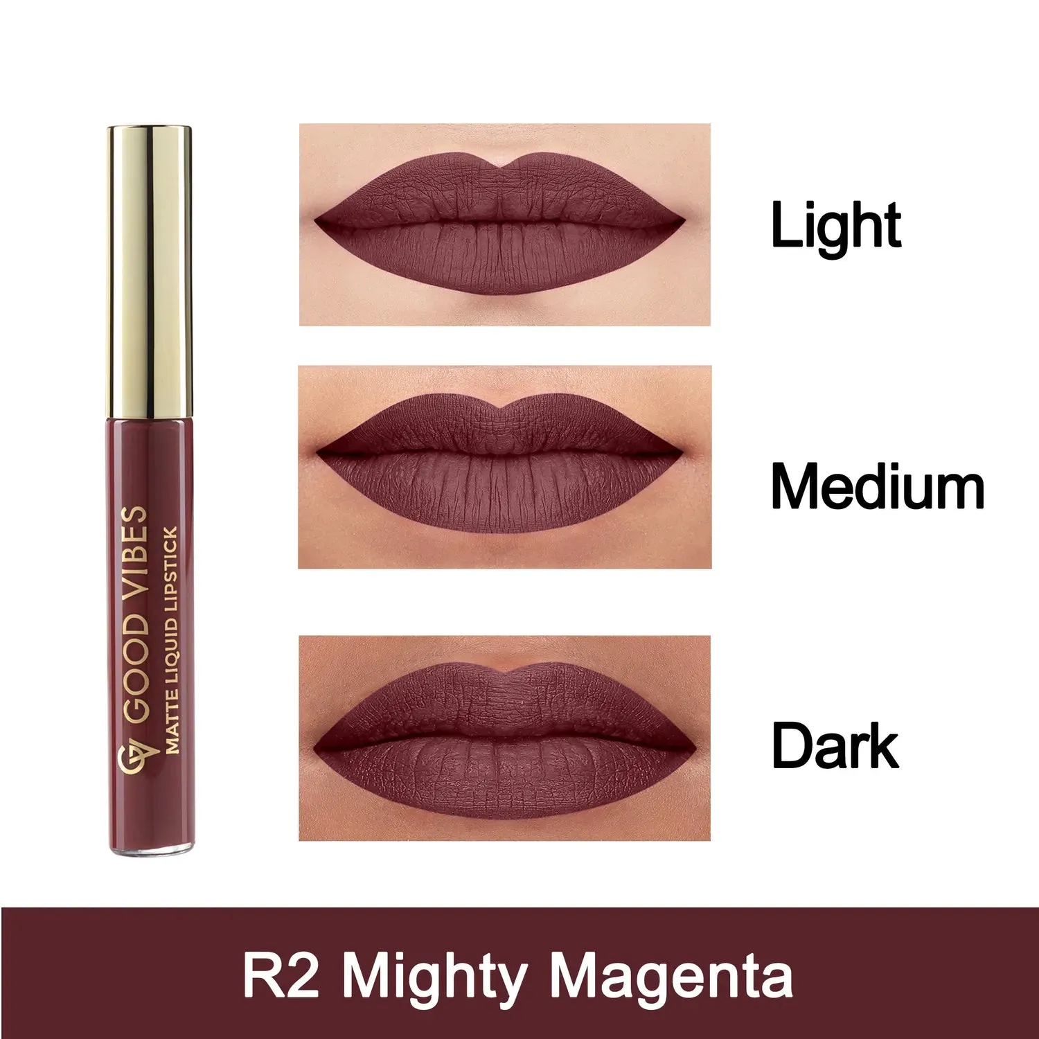 Good Vibes HydraGlow Matte Liquid Lipstick | Jojoba & Vitamin E| Mighty Magenta (R2) - (5.2ml)