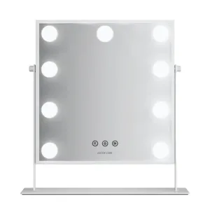Green Lion Glam Shine Makeup Mirror with 9 LED Lights and Adjustable Color Modes - White