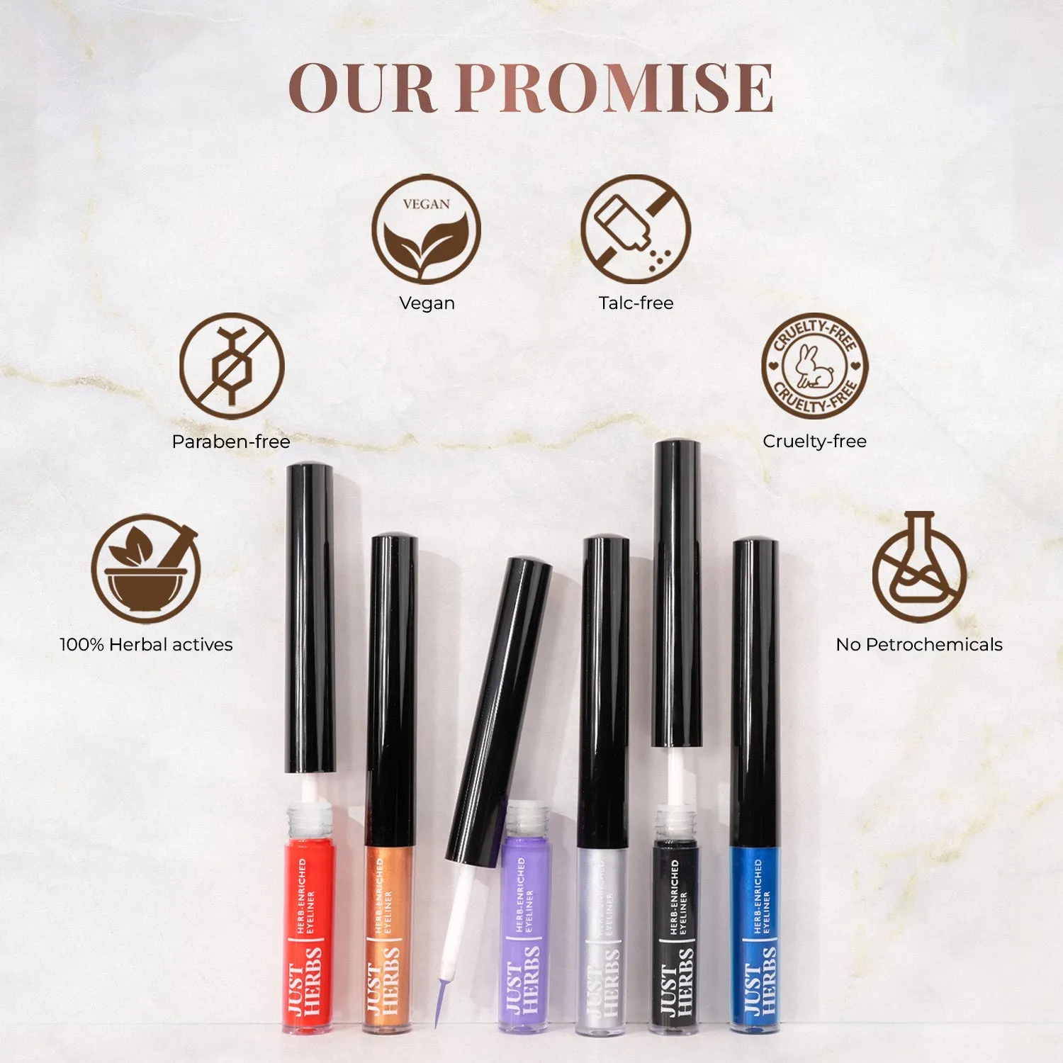 Herb-Enriched Waterproof Eyeliner Organic with Jojoba Oil & Vitamin E - Smoky Charcoal
