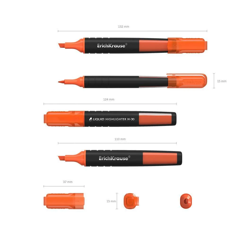 Highlighter ErichKrauseÂ® Liquid H-30, ink color: orange