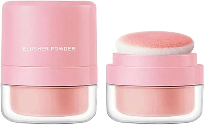 Highlighter Puff Makeup Blusher Patting Powder Peach Rouge Blush Palette Nude Pink Soft Face Brightening Tint Waterproof Blush Contour Cosmetics