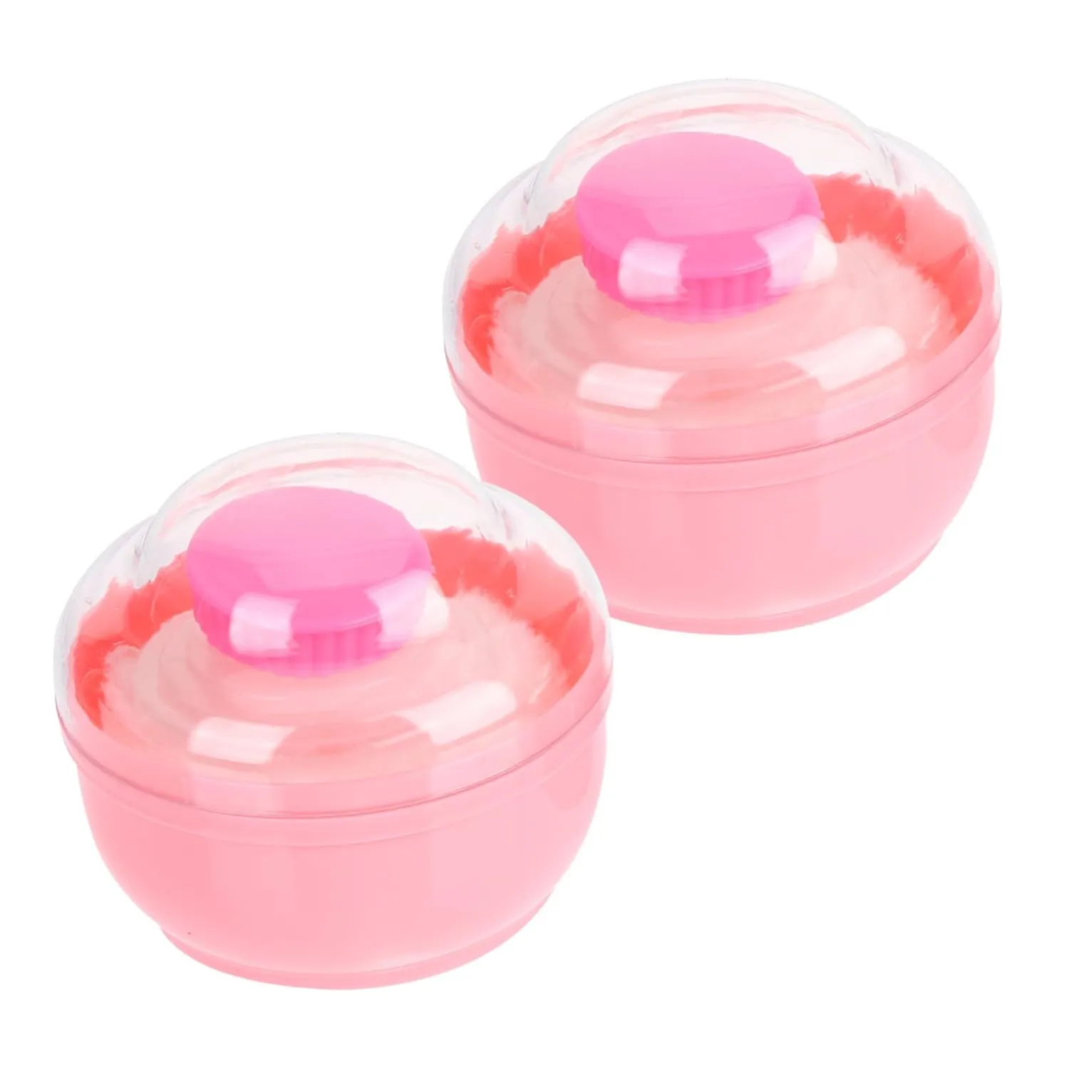 Homoyoyo 2sets Dusting Powder Box Puff Portable Reusable for Travel Body Makeup Powder Storage 2pcs*2