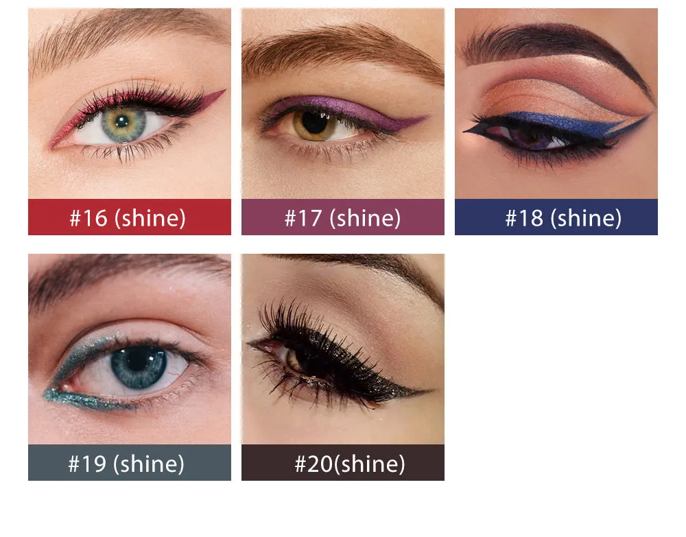 Hot New Product 20-Color Fast-Drying Waterproof Smudge-Proof Colored Eyeliner Gel Pen Set