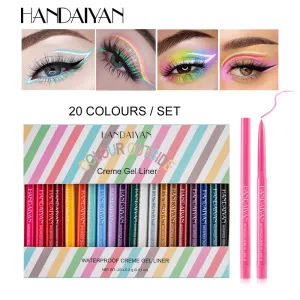 Hot New Product 20-Color Fast-Drying Waterproof Smudge-Proof Colored Eyeliner Gel Pen Set