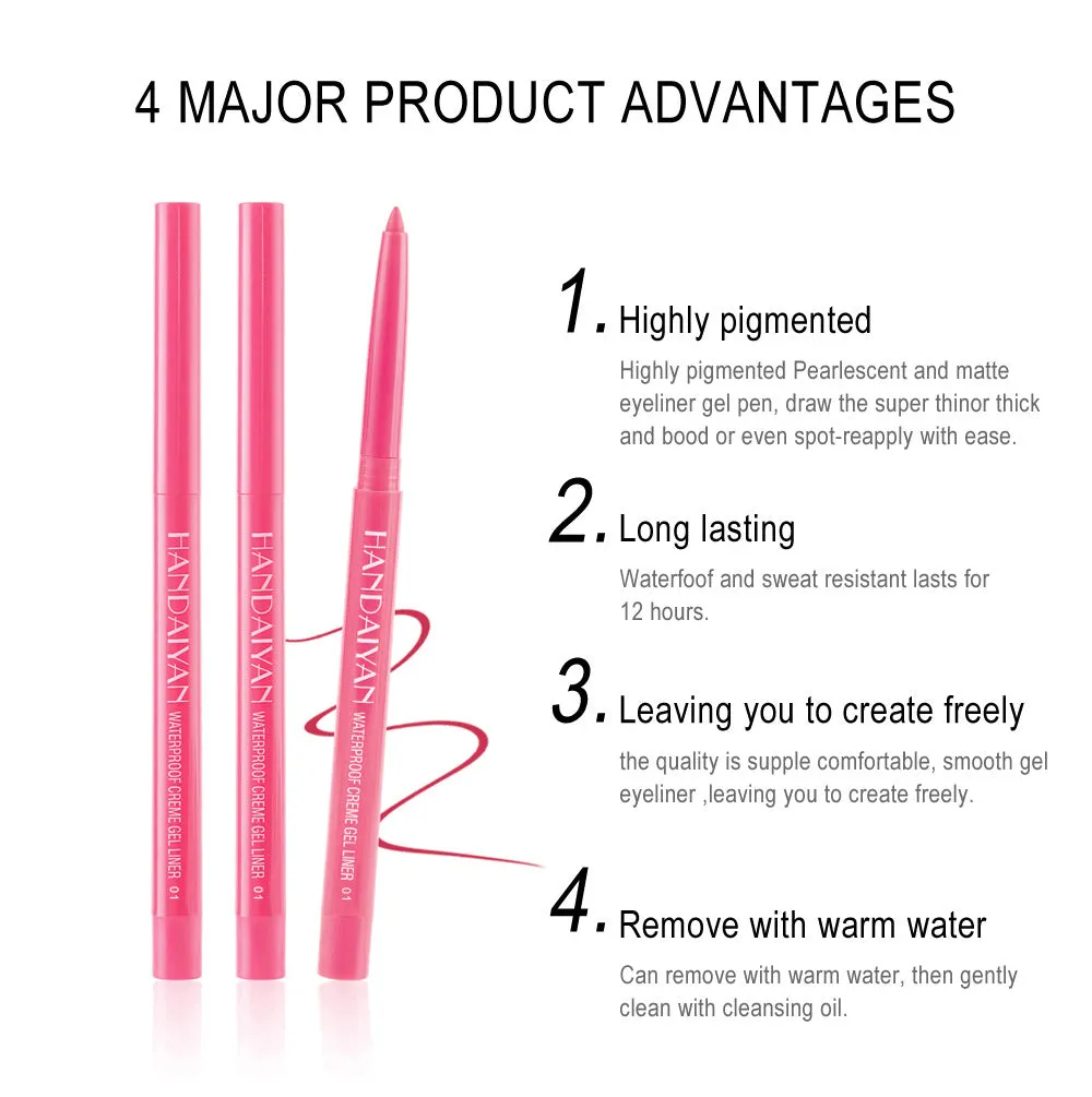 Hot New Product 20-Color Fast-Drying Waterproof Smudge-Proof Colored Eyeliner Gel Pen Set