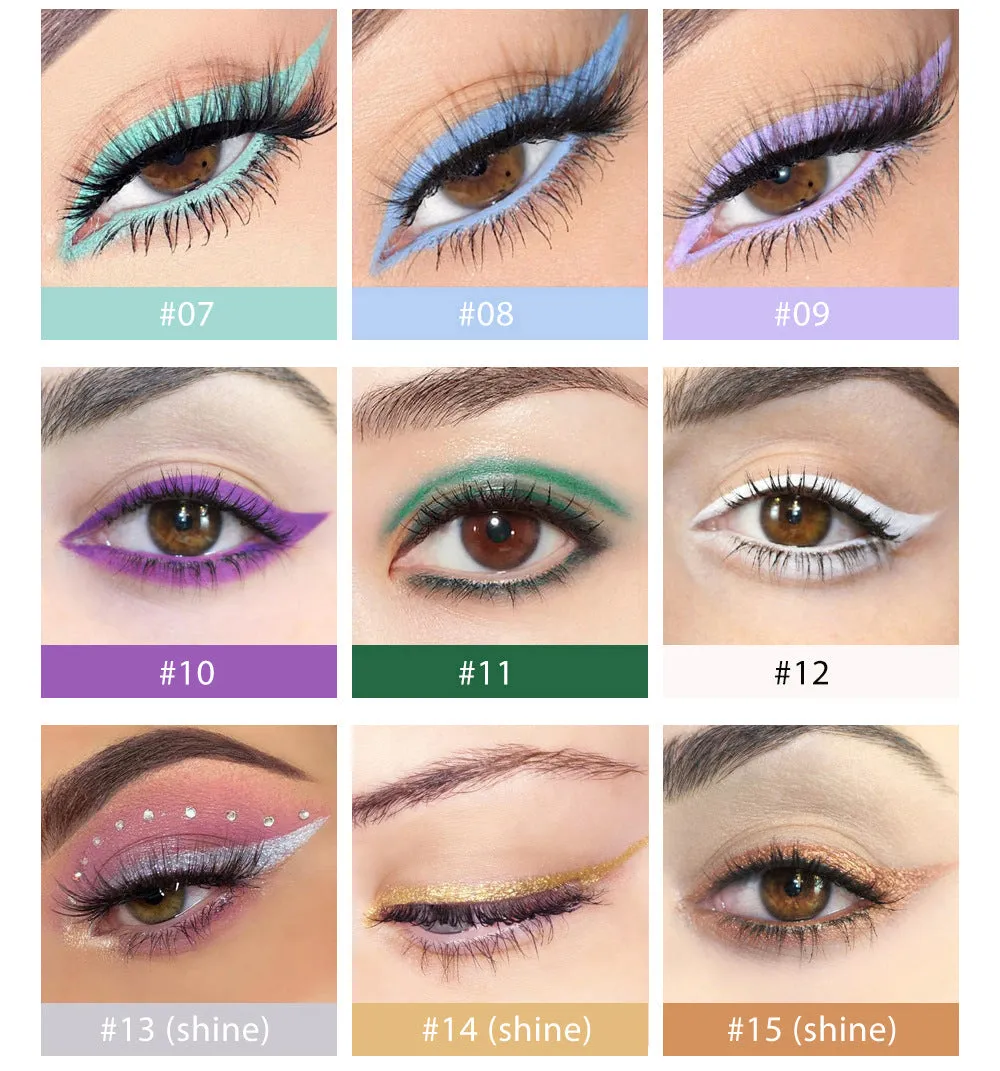 Hot New Product 20-Color Fast-Drying Waterproof Smudge-Proof Colored Eyeliner Gel Pen Set