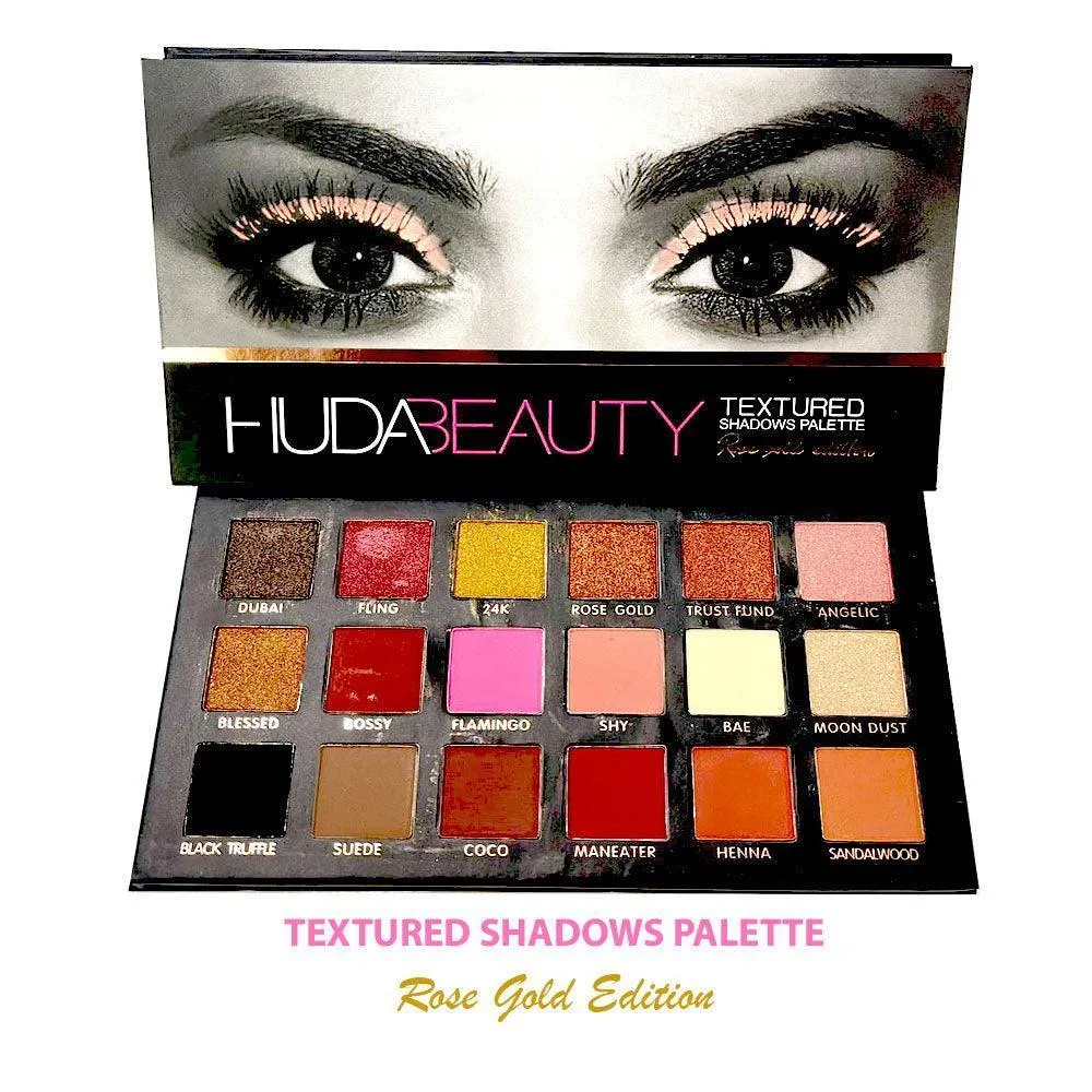 Huda Beauty Eyeshadow Rose Gold Palette - 18 colors