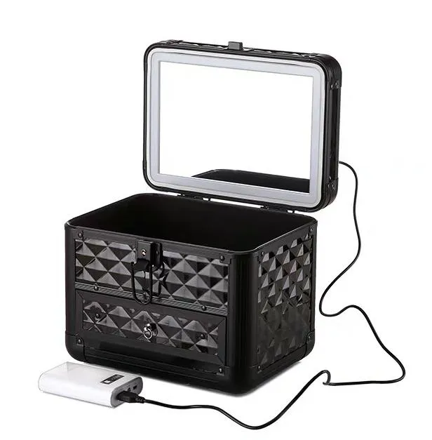 HW Led Box w/ Drawer - Black