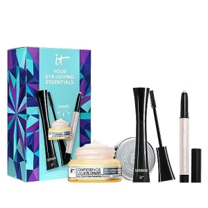 IT Cosmetics Your Eye-Loving Essentials Gift Set – 3-Piece Makeup   Skincare Kit – Includes Moisturizing Eye Cream, Brightening Eyeshadow Stick & Volumizing Black Mascara – Full Size Favorites
