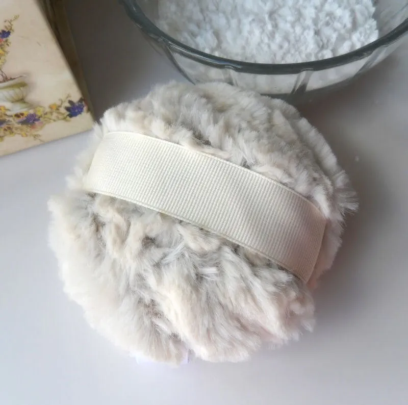 Ivory Powder Puff, 4 inch Chinchilla Faux Fur