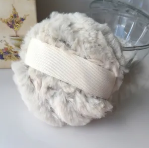 Ivory Powder Puff, 4 inch Chinchilla Faux Fur