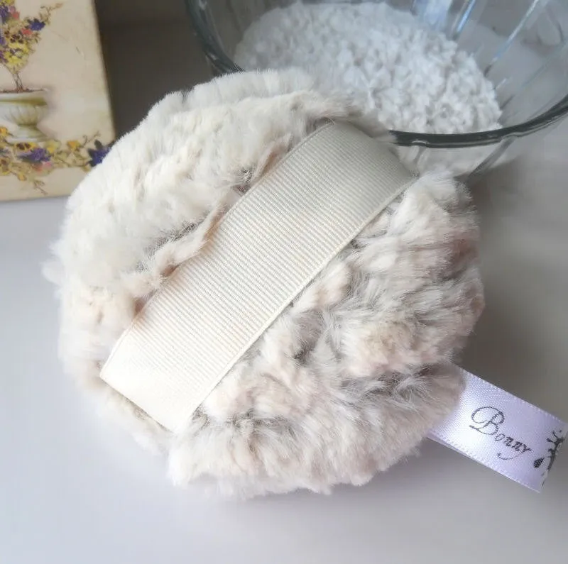 Ivory Powder Puff, 4 inch Chinchilla Faux Fur