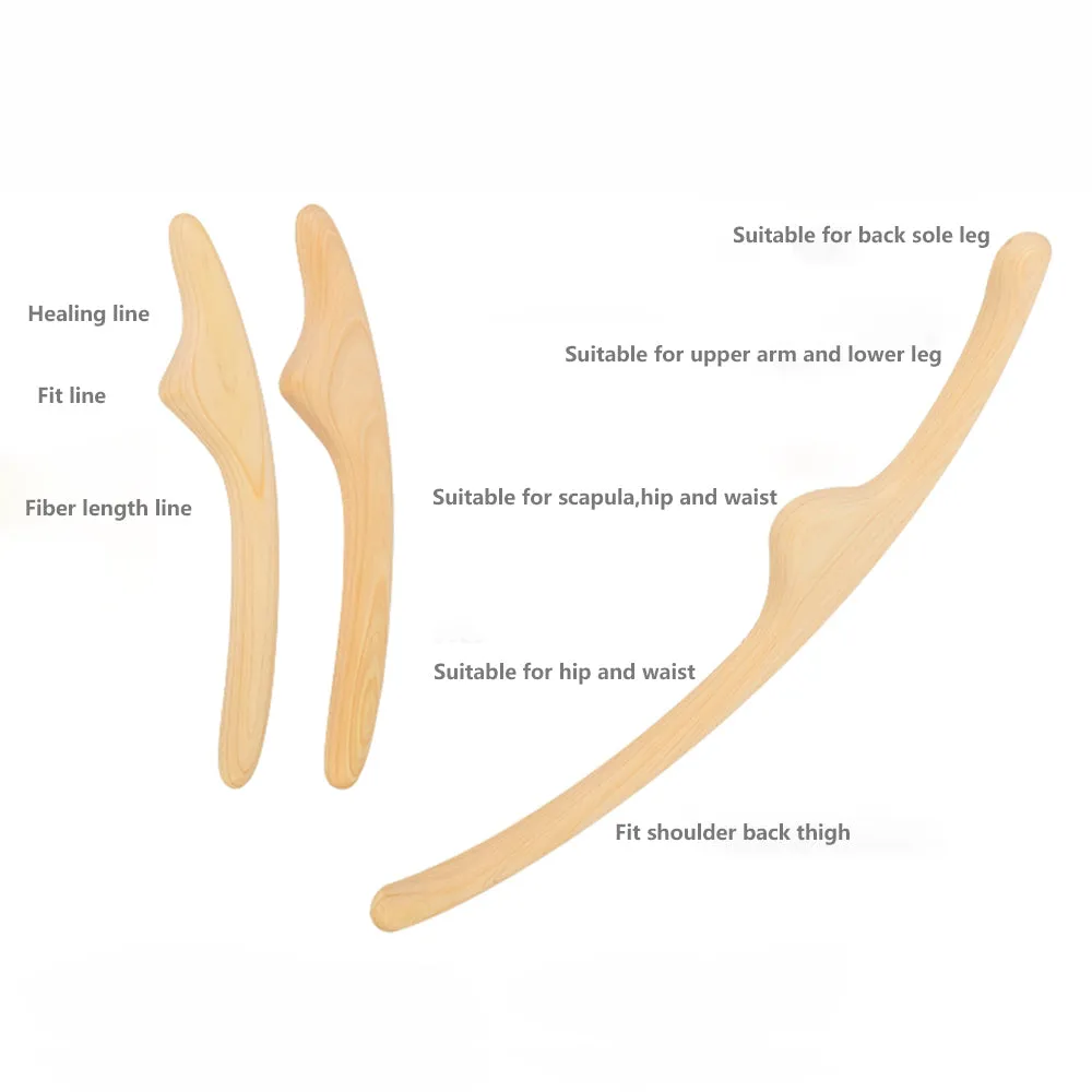Japanese Cypress Wood Massage Carving Stick Set of 3