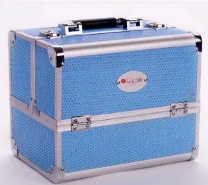 KBG Light Blue Diamond Makeup Case with Mirror DS1002M