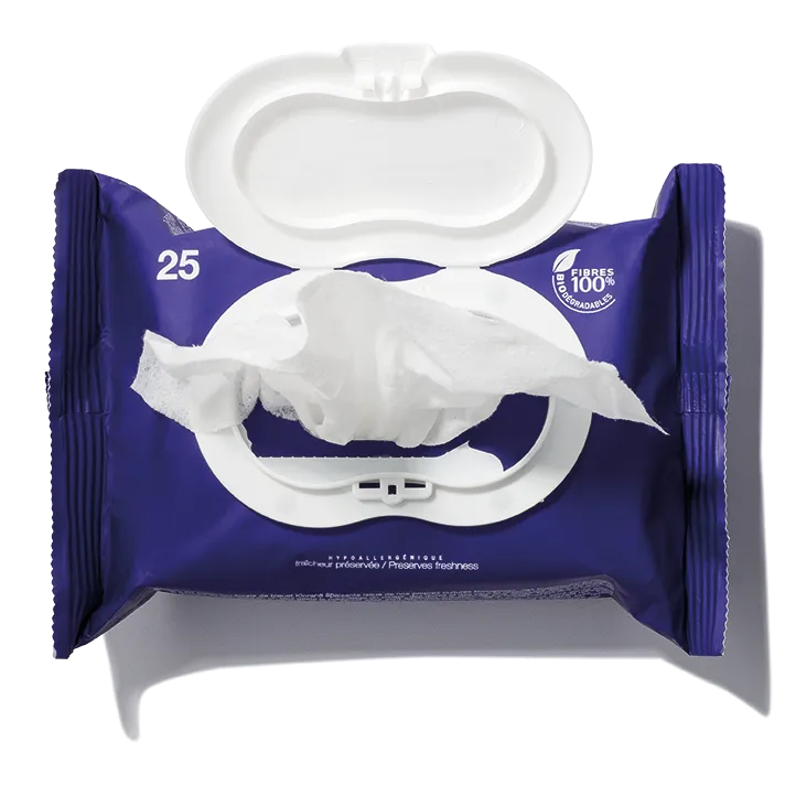 Klorane Make-Up Remover Biodegradable Wipes with Soothing Cornflower