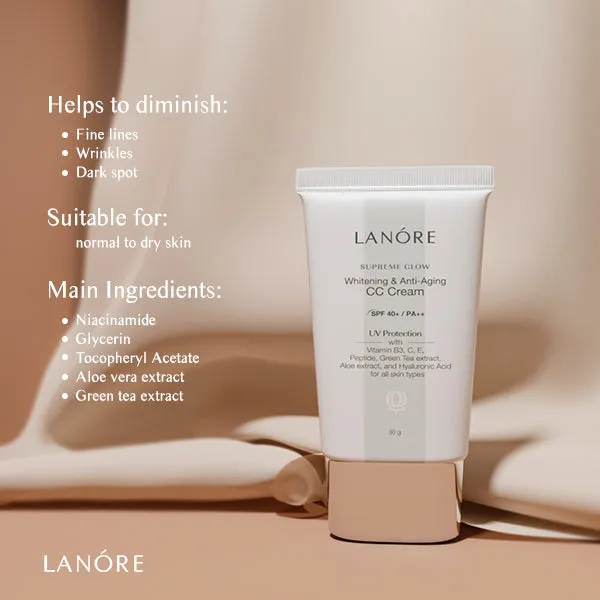 Lanore Whitening & Anti-aging CC Cream 02 Sandy Beige - 30g