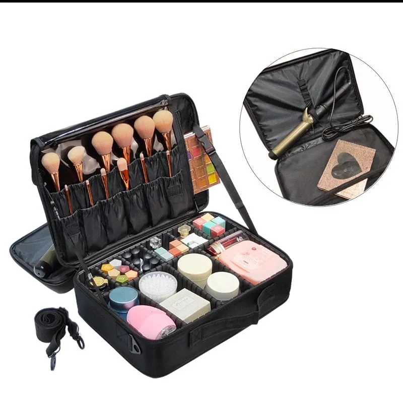 Large Capacity Makeup Travel Case Cosmetic Bag Makeup Travel Organizer Professinal Makeup Travel Bag