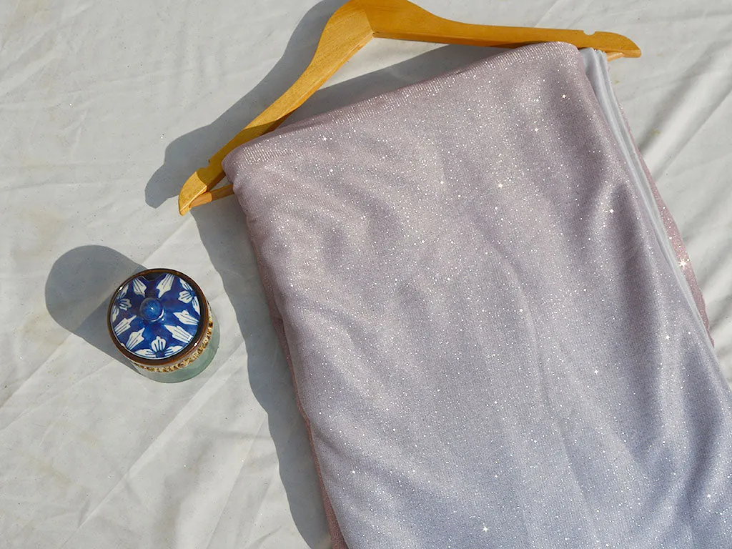 Lavender & Peach Dual Shade Plain Shimmer Bonding Fabric