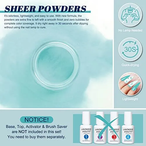 Lavender Violets 36 Colors Dip Nails Powder Starter Kit - Violets