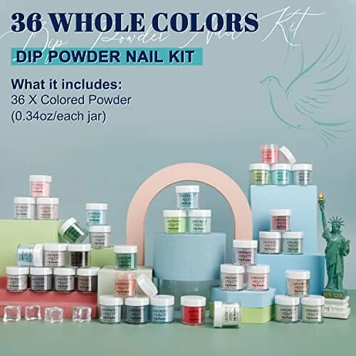 Lavender Violets 36 Colors Dip Nails Powder Starter Kit - Violets
