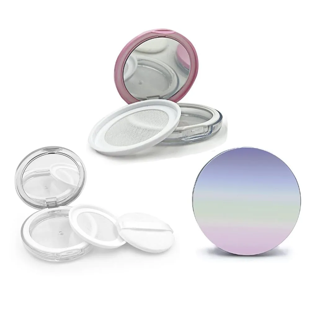 Leadigol Plastic Cosmetic Container 3g Handheld Compact Travel Makeup Jar Mirror Sieve Round Portable Sifter Packing Container Empty Powder Case 3Pcs