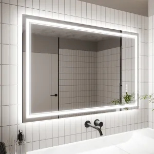 Led Bathroom Mirror, 32X48" Bathroom Vanity Mirrors With Lights, Mirrors For Wall With Smart Touch Button, Anti - Fog, Memory Function, Stepless Dimmable Makeup Mirror (Horizontal / Vertical)