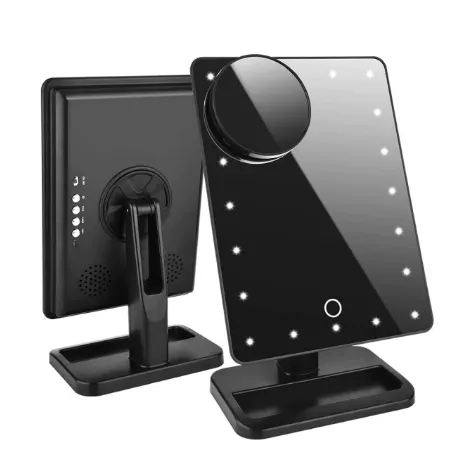 LED Bluetooth Make Up Mirror With Lights Speaker 10X Magnify Touch Screen Cosmetic