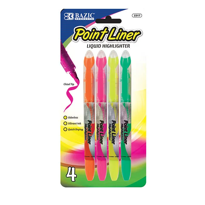 LIQUID HIGHLIGHTER 4CT FLUORESCENT BAZIC #2317