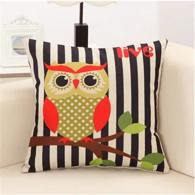 Lovely Owls Cushion Without Inner Polyester Home Decor Sofa Car Seat Decorative Throw Pillow Hot Sale Housse