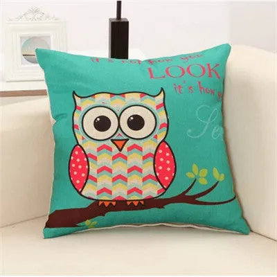 Lovely Owls Cushion Without Inner Polyester Home Decor Sofa Car Seat Decorative Throw Pillow Hot Sale Housse