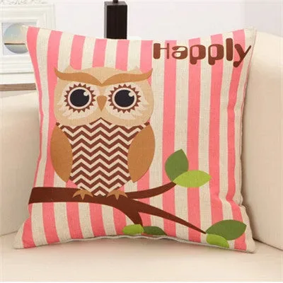 Lovely Owls Cushion Without Inner Polyester Home Decor Sofa Car Seat Decorative Throw Pillow Hot Sale Housse