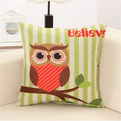 Lovely Owls Cushion Without Inner Polyester Home Decor Sofa Car Seat Decorative Throw Pillow Hot Sale Housse