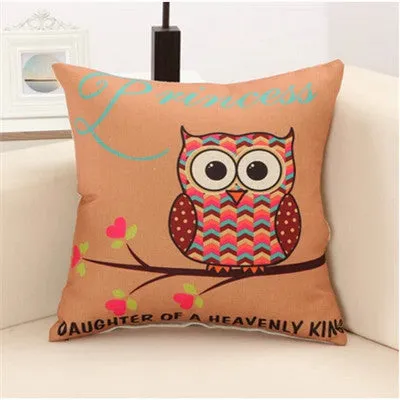 Lovely Owls Cushion Without Inner Polyester Home Decor Sofa Car Seat Decorative Throw Pillow Hot Sale Housse