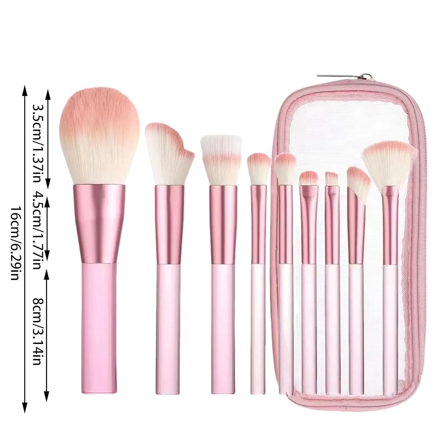 Makeup Brush Set with Organizer Bag, 9 Pcs Synthetic Premium Powder Foundation Brush,Concealer Eyeshadow Eyeliner Blending Contour Brushes for Makeup,Birthday Gifts for Women