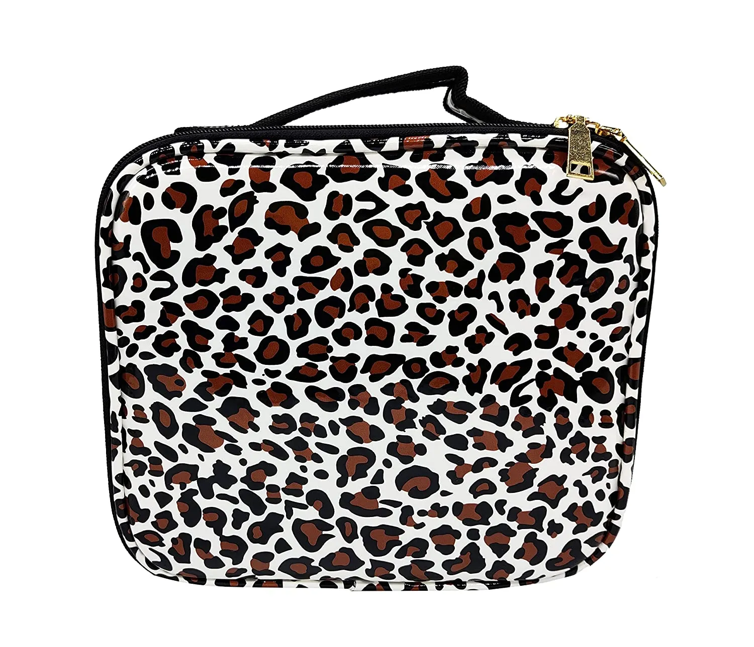 Makeup Cosmetic Storage Case with Adjustable Compartment - Leopard