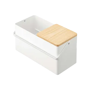 Makeup Organizer with Mirror - Steel   Wood