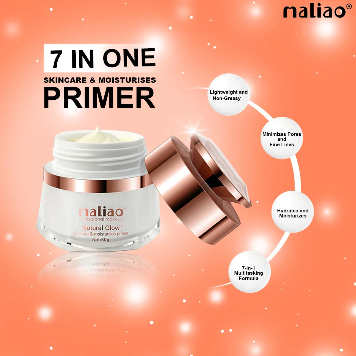 Maliao 7-in-One Natural Glow  Skincare & Moisturizing Primer