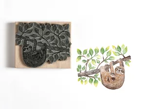 Mamma and Baby Sloth Rubber Stamp