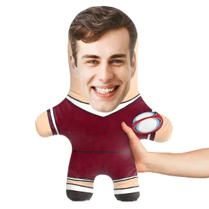 Maroon Rugby Face Pillow