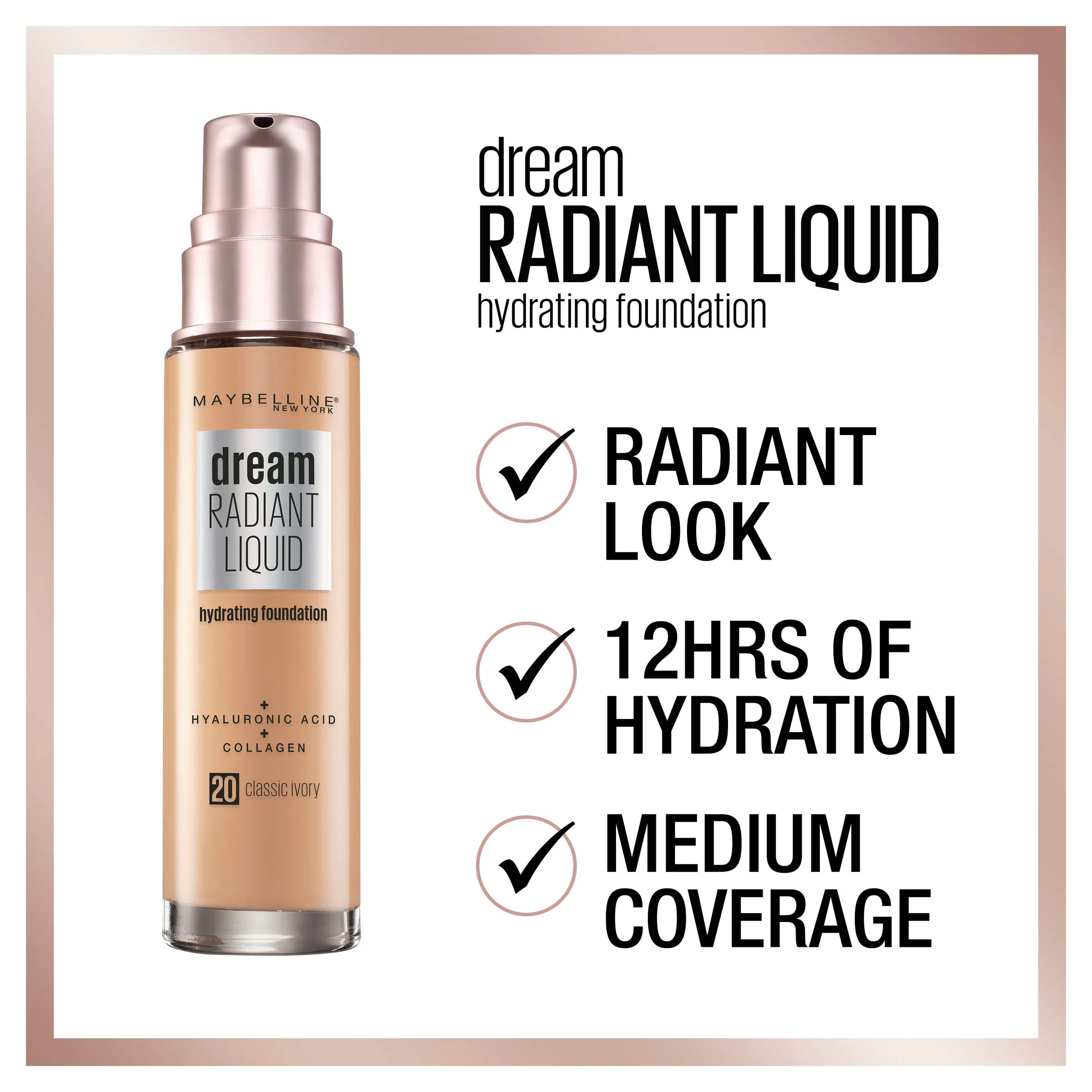 MAYBELLINE Dream Radiant Liquid Foundation - Fair Porcelain #02
