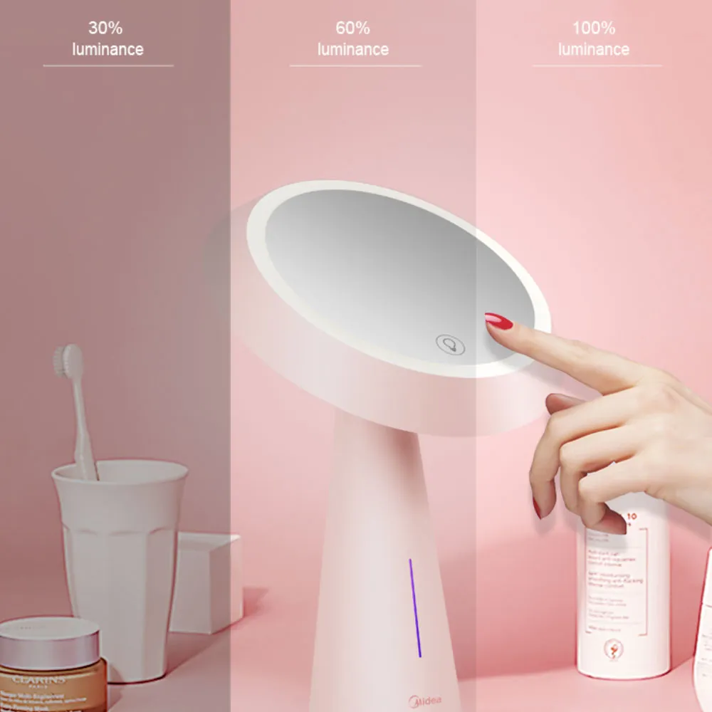 Midea LED Makeup mirror Tattoo Light Beauty Lamp Nails Makeup Portable USB-Pink MTD5-MK-12-Pink