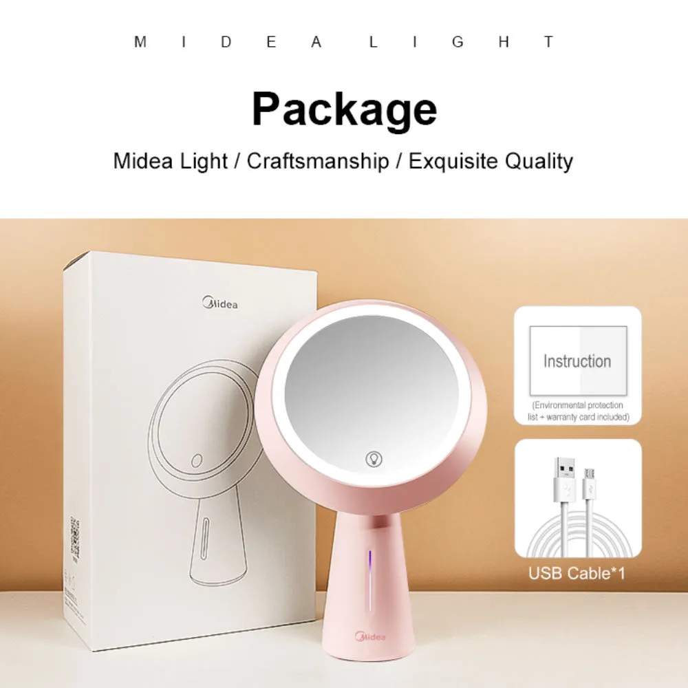 Midea LED Makeup mirror Tattoo Light Beauty Lamp Nails Makeup Portable USB-Pink MTD5-MK-12-Pink