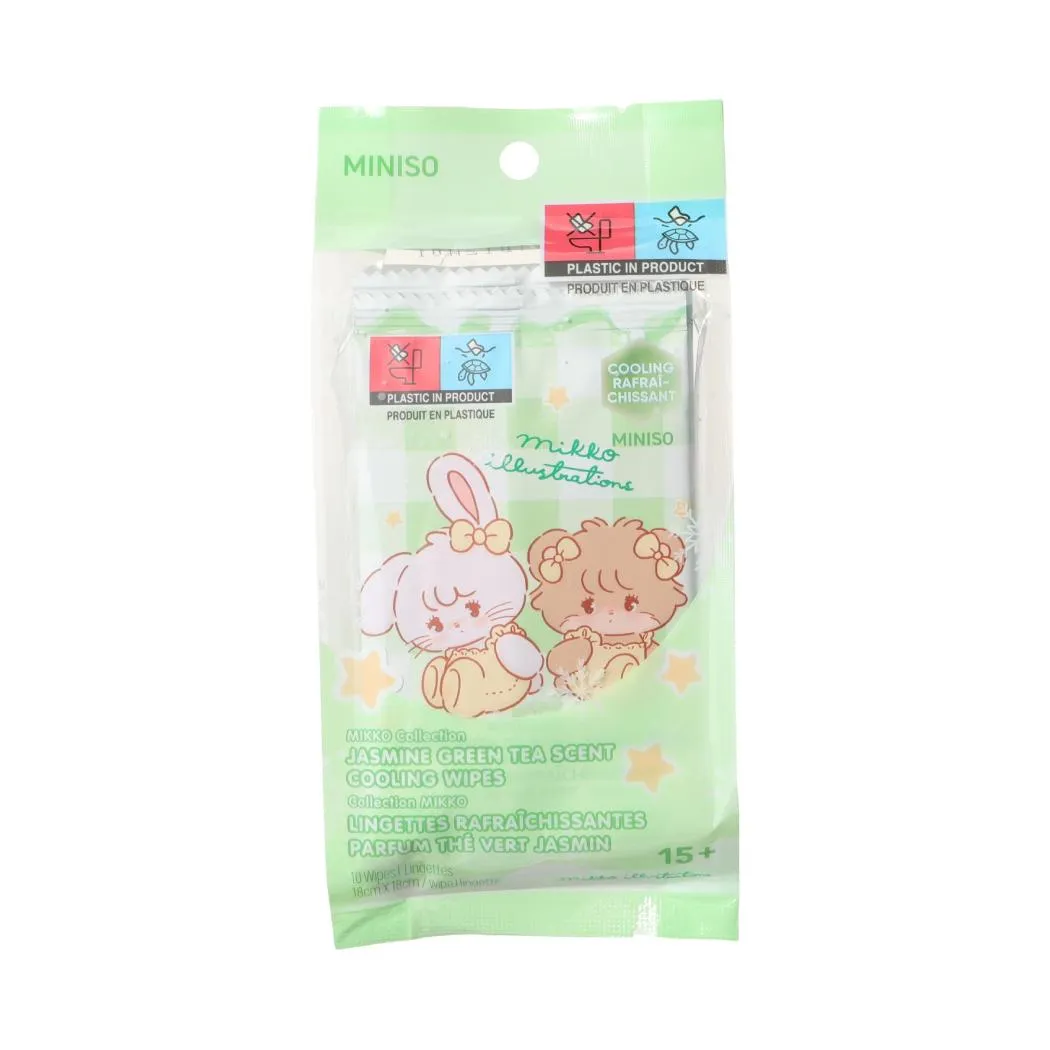 MIKKO Collection Jasmine Green Tea Scent Cooling Wipes (10 Wipes)